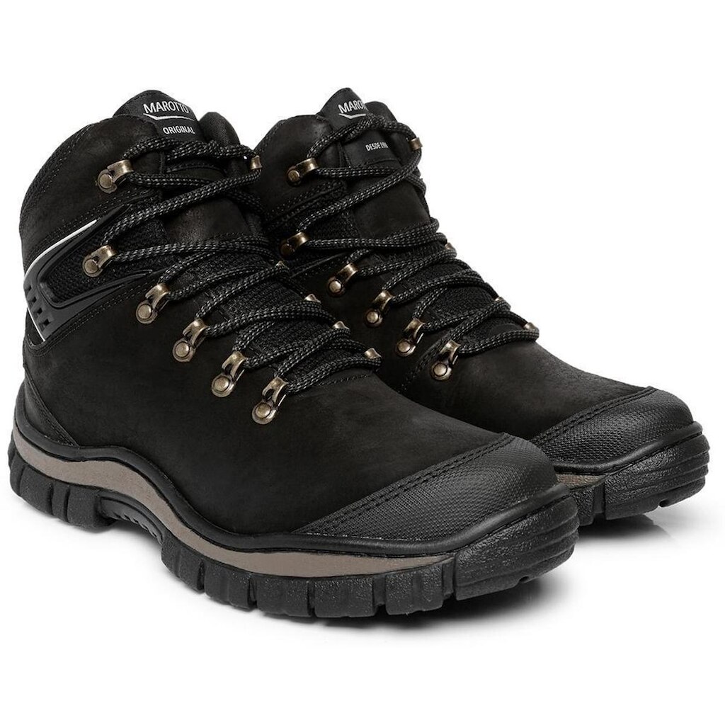 Bota Adventure Coturno Couro Masculina Moda Casual Sola Tratorada Cano médio Modelo Robusta Estilos