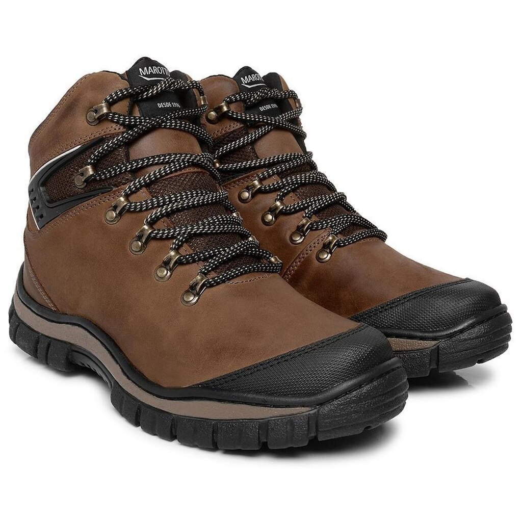 Bota Adventure Coturno Couro Masculina Moda Casual Sola Tratorada Cano médio Modelo Robusta Estilos