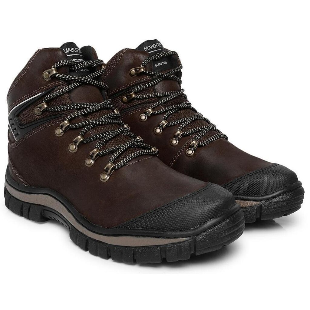 Bota Adventure Coturno Couro Masculina Moda Casual Sola Tratorada Cano médio Modelo Robusta Estilos