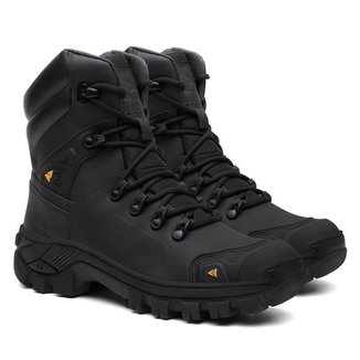 Bota Adventure Masculina de Couro Legitimo Cano Alto Solado Tratorado Coturno Masculino Confortavel