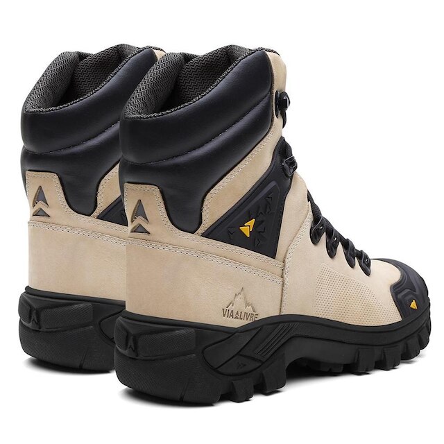 Bota Adventure Trilha Rapel Couro Legitimo Trabalho Cano Alto Botina Masculina Palmilha Gel Confort