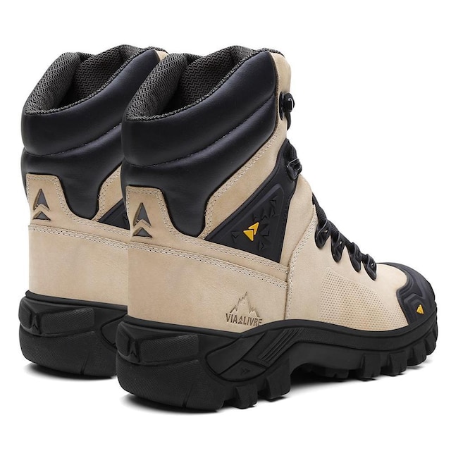 Bota Adventure Trilha Rapel Couro Legitimo Trabalho Cano Alto Botina Masculina Palmilha Gel Confort