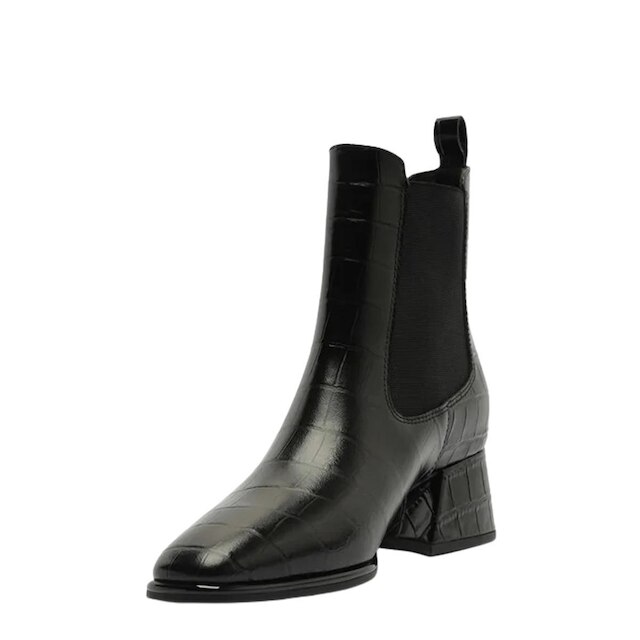 Bota Anacapri Chelsea com Salto Bloco Preto Croco