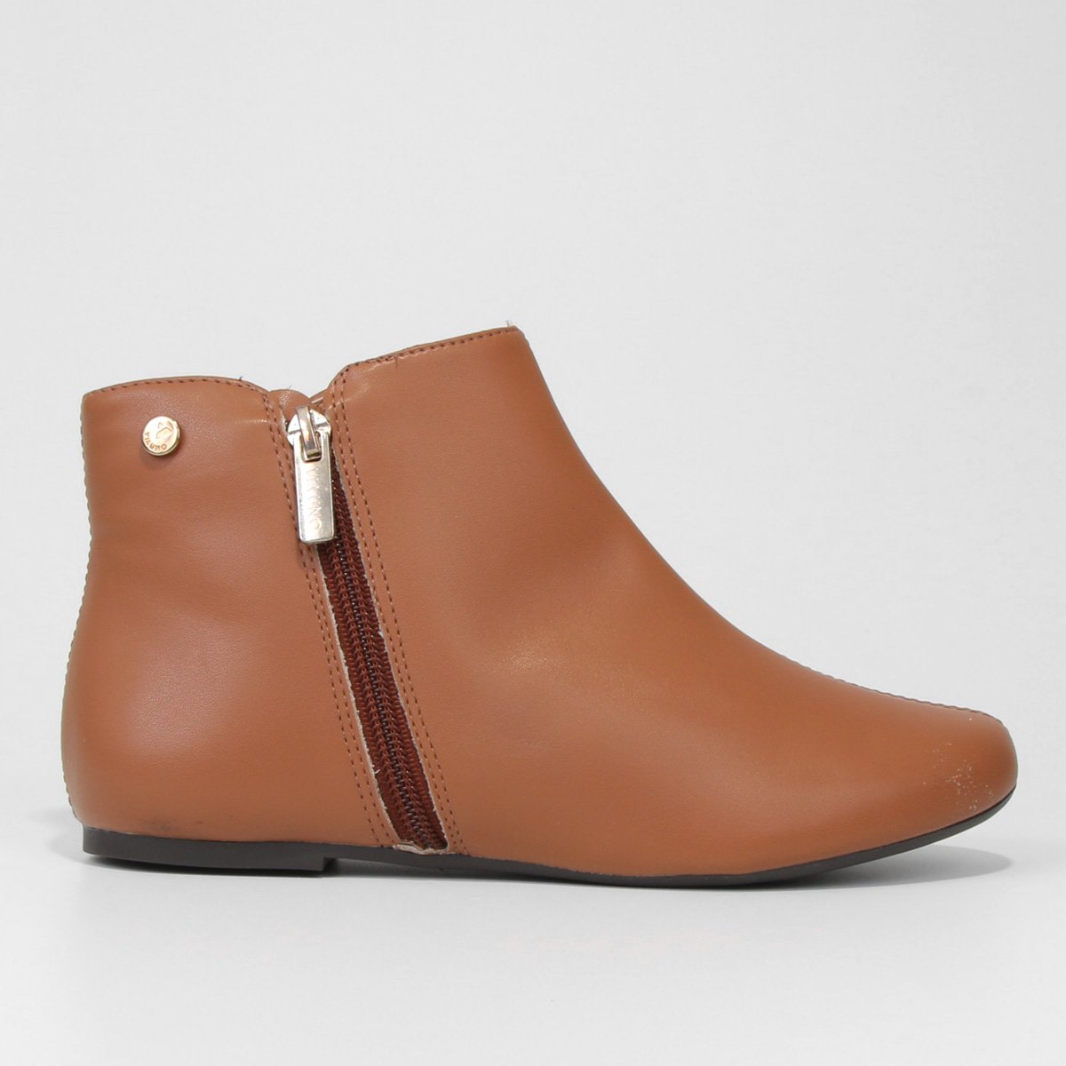 Bota Ankle Boot Cano Curto Via Uno Feminina - Caramelo Menor preço em Bota Ankle Boot Cano Curto Via Uno Feminina - Caramelo