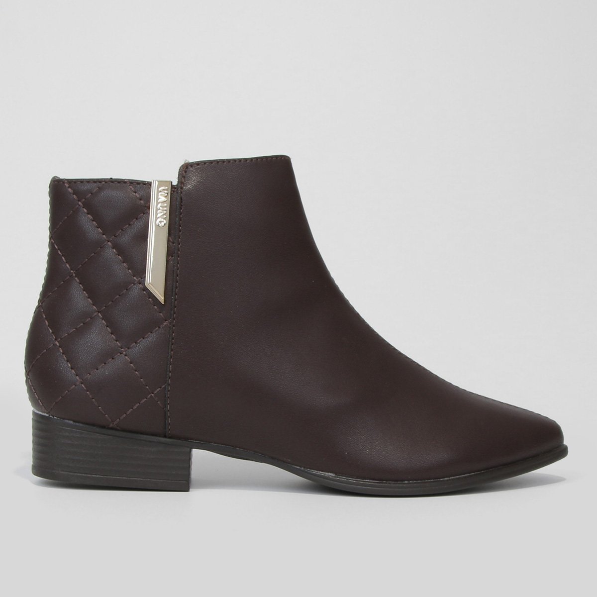 Bota Ankle Boot Via Uno Salto Bloco Feminina - Café Menor preço em Bota Ankle Boot Via Uno Salto Bloco Feminina - Café