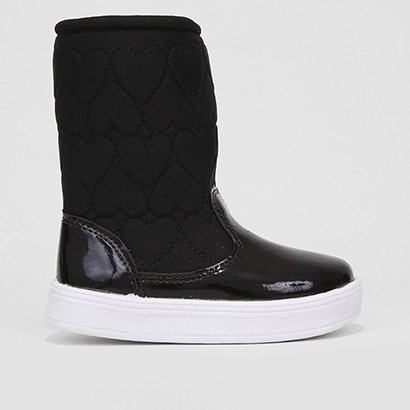 Bota Bebê Tininha Confort Baby Corações com Laço de Cabelo Menina - Feminino