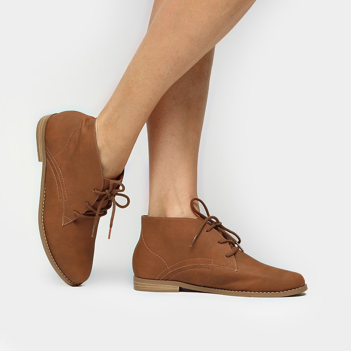 bota bebece cano curto caramelo