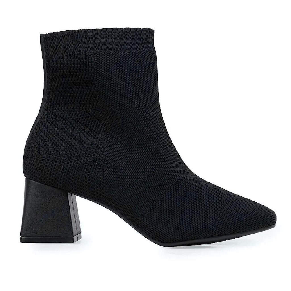 Bota Bebecê Knit Block Cano Curto T4414-262 Preto