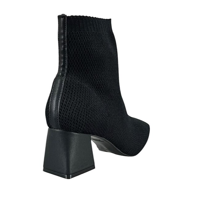 Bota Bebecê Knit Block Cano Curto T4414-262 Preto