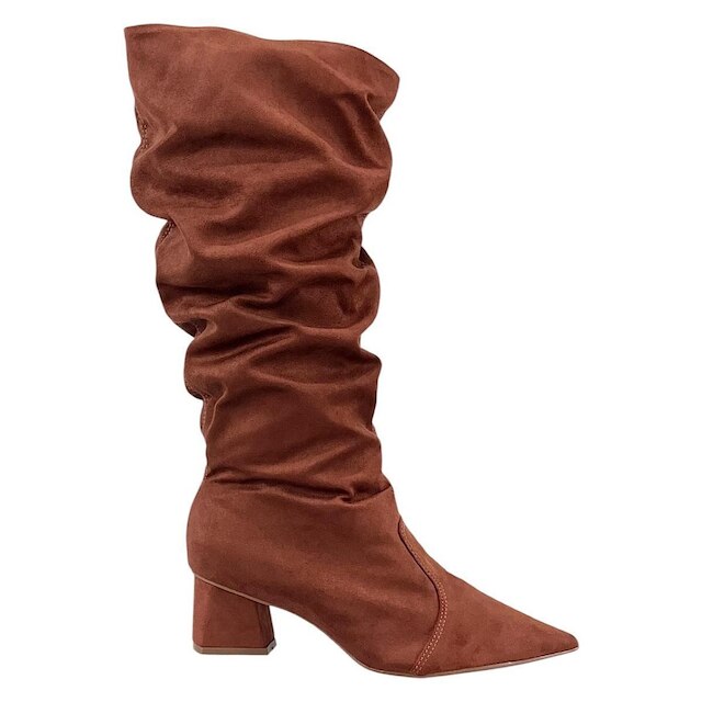 Bota Bebecê Slouchy Cano Alto T3842-045 Marrom Pecan