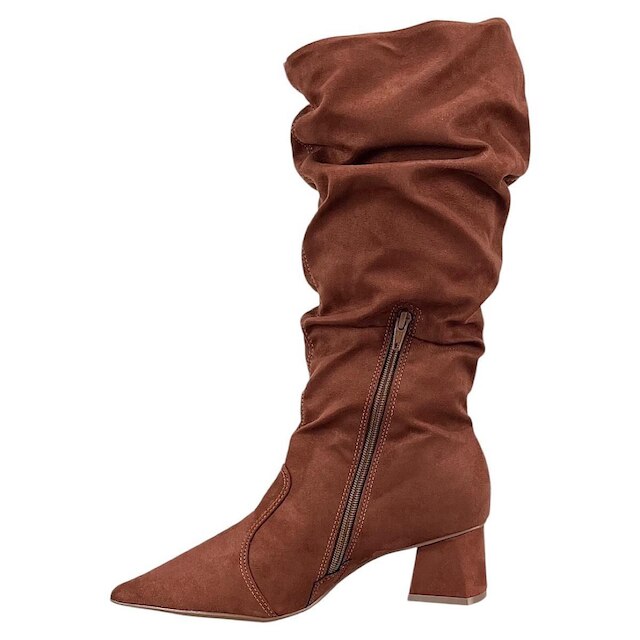 Bota Bebecê Slouchy Cano Alto T3842-045 Marrom Pecan