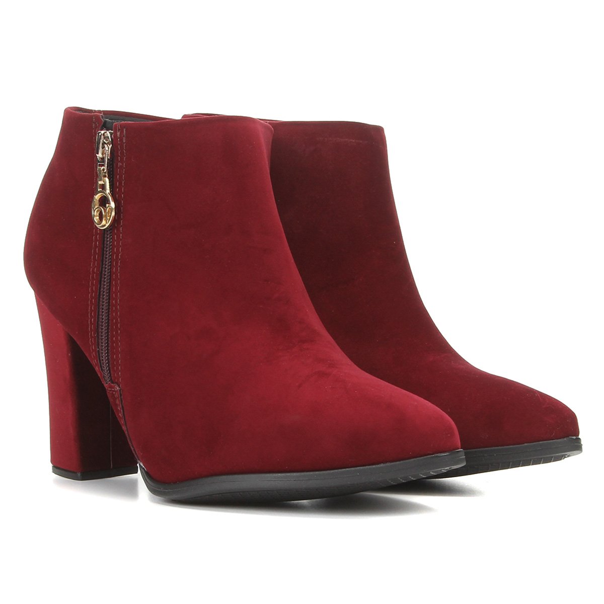 Bota Beira Rio Cano Curto Salto Grosso Ziper Lateral Feminina - Vinho Menor preço em Bota Beira Rio Cano Curto Salto Grosso Ziper Lateral Feminina - Vinho