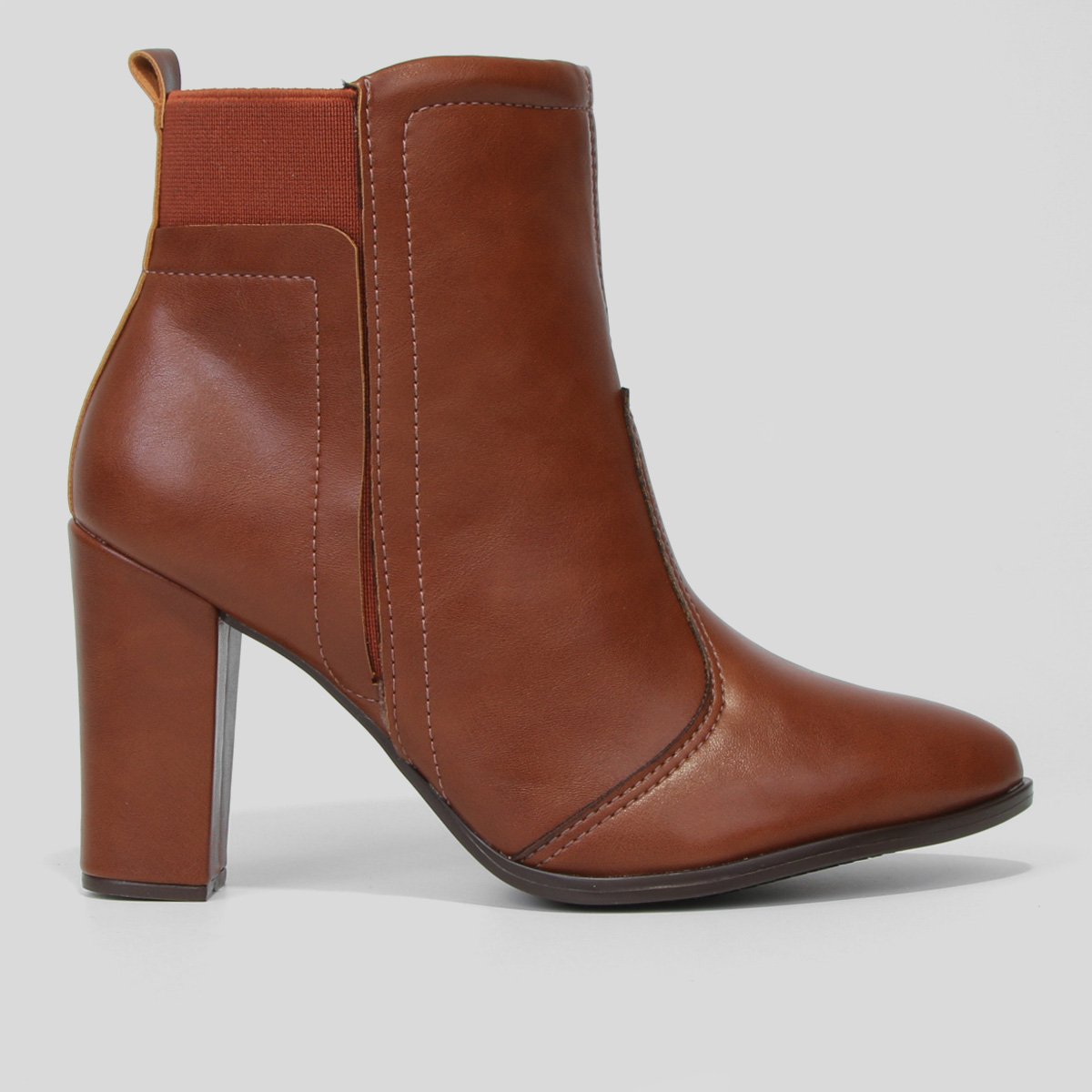 Bota Bico Fino Cano Curto Beira Rio Feminina - Marrom Menor preço em Bota Bico Fino Cano Curto Beira Rio Feminina - Marrom