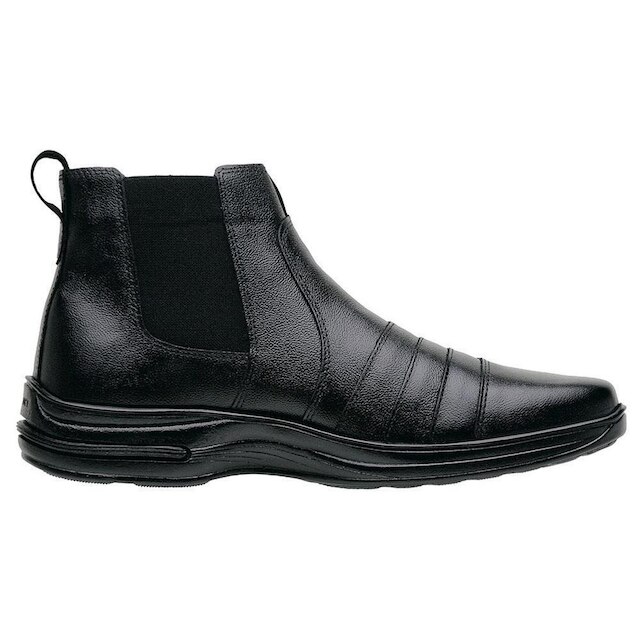 Bota Botina Chelsea Couro Masculina Conforto Casual