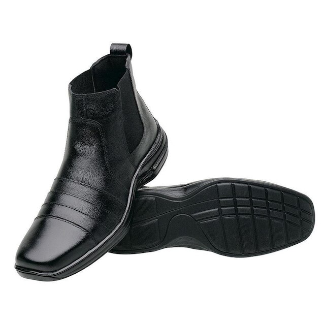 Bota Botina Chelsea Couro Masculina Conforto Casual