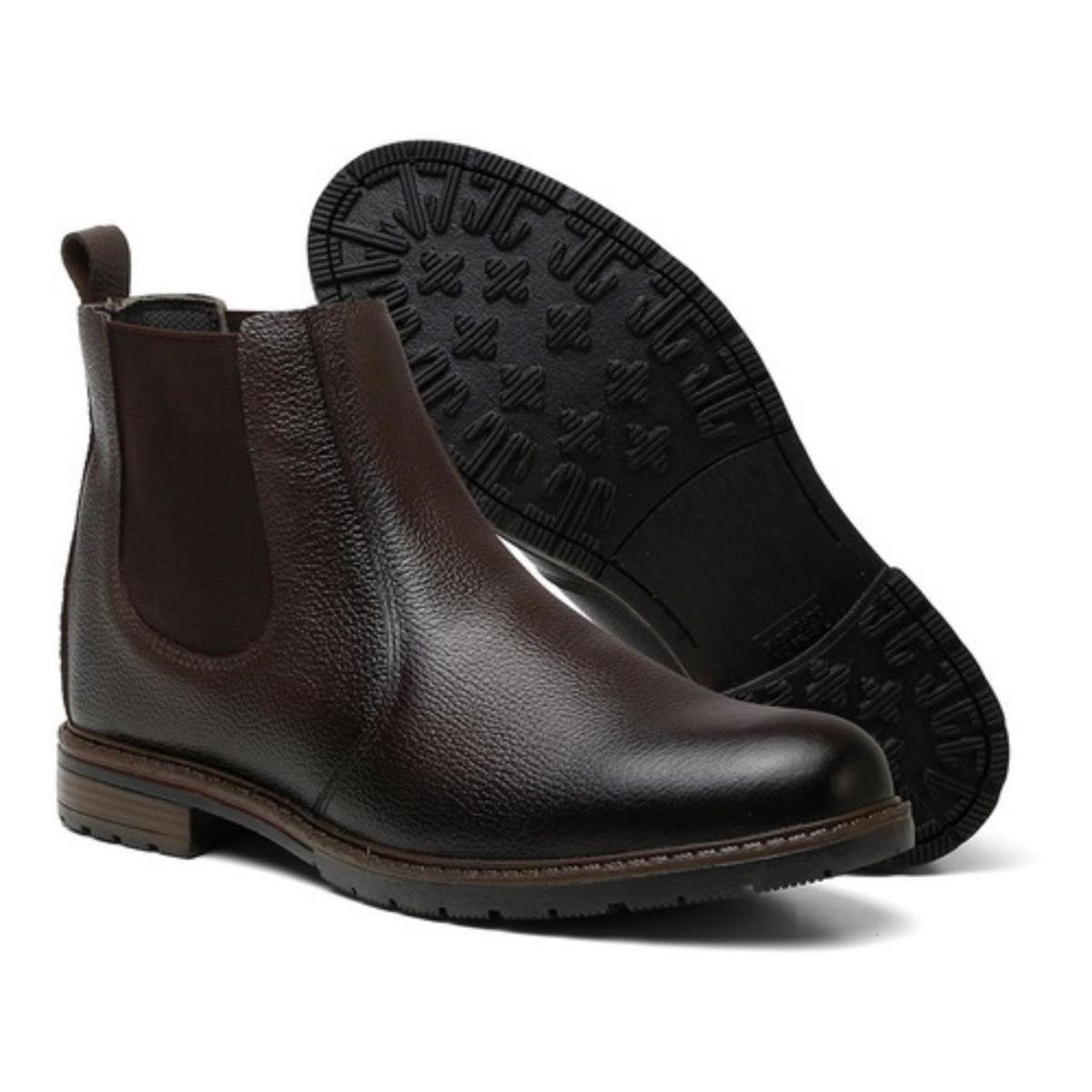 Bota Botina de Couro Masculina Chelsea Country Confortável Dia a Dia - Marrom é ruim? Bota Botina de Couro Masculina Chelsea Country Confortável Dia a Dia - Marrom é boa?
