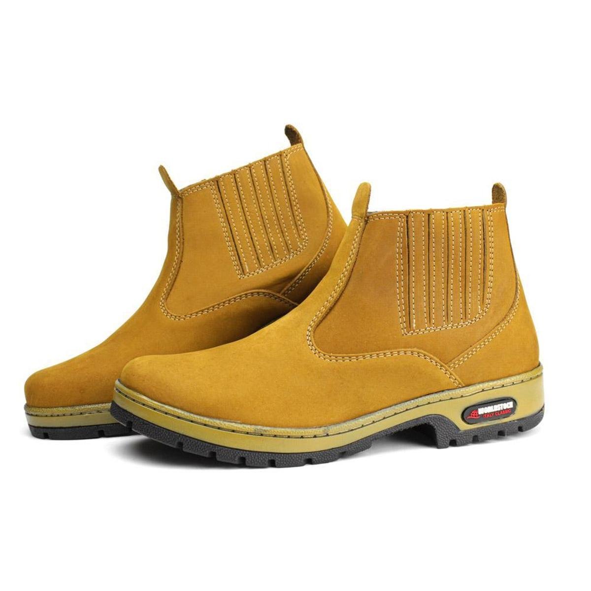 Bota Botina de Couro Masculina Resistente Solado Moderno Menor preço em Bota Botina de Couro Masculina Resistente Solado Moderno