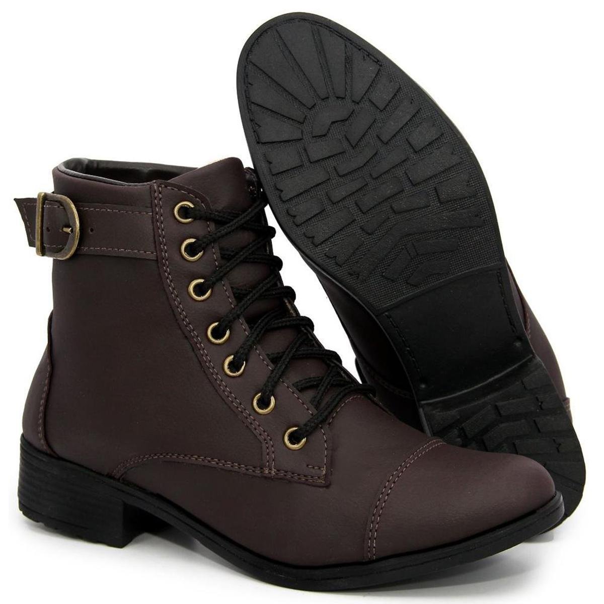 Bota Botina Droos Feminina Coturno Cano Curto Couro Menor preço em Bota Botina Droos Feminina Coturno Cano Curto Couro