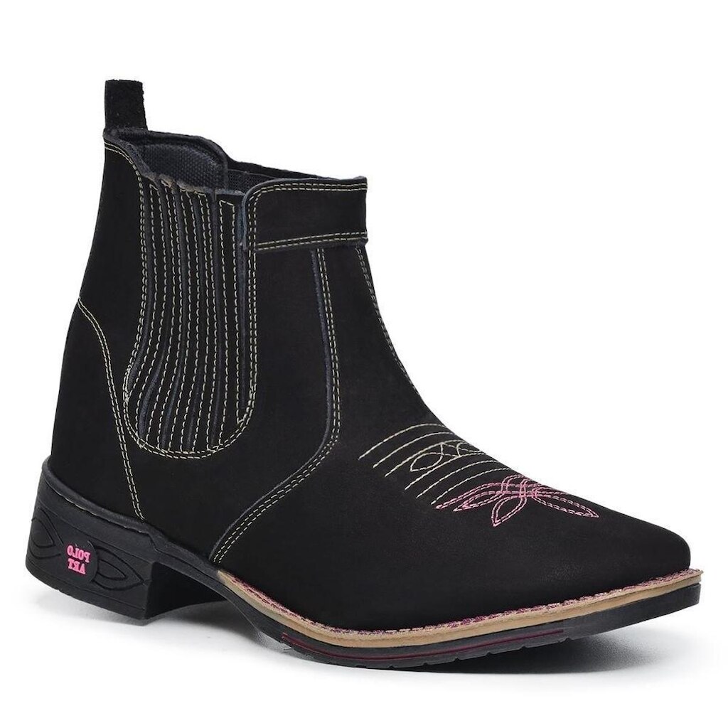 Bota Botina Feminina Dahazzi Texana Em Couro Country Bordada Cano Curto