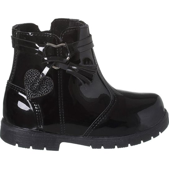 Bota Botina Infantil Coturno Love Menina Feminina Cano Curto Tamanho:27;Cor: