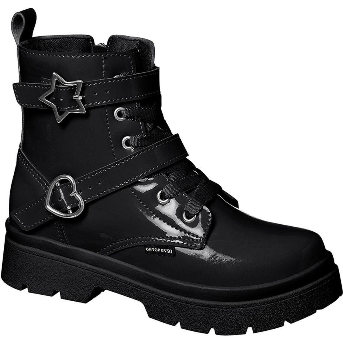 Bota Ortopasso Bota Infantil Preta Bota Coturno Infantil Menina