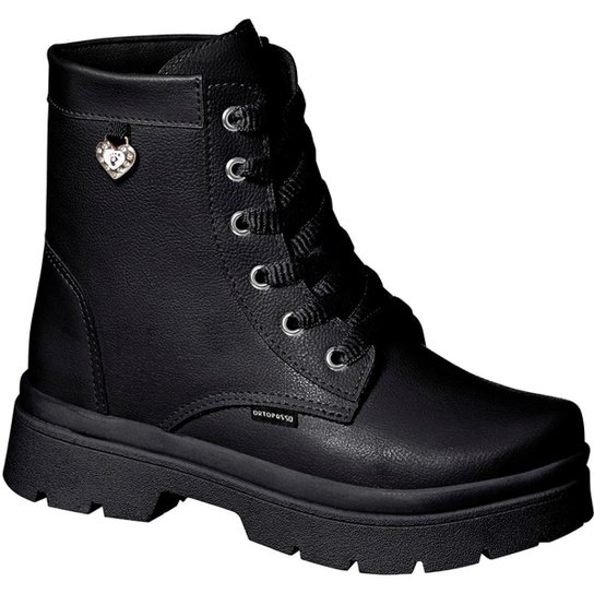 Bota Botina Infantil Coturno Menina Juvenil Leve Macia Tamanho:36;Cor: