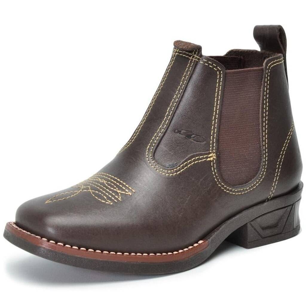 Bota Botina Infantil Country de Couro com Luz Led Francashoes NS Light Back