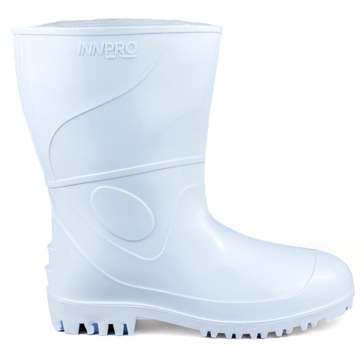 Bota Botina InnPro PVC Impermeável Cano Médio Membrana Fina - Branco ...