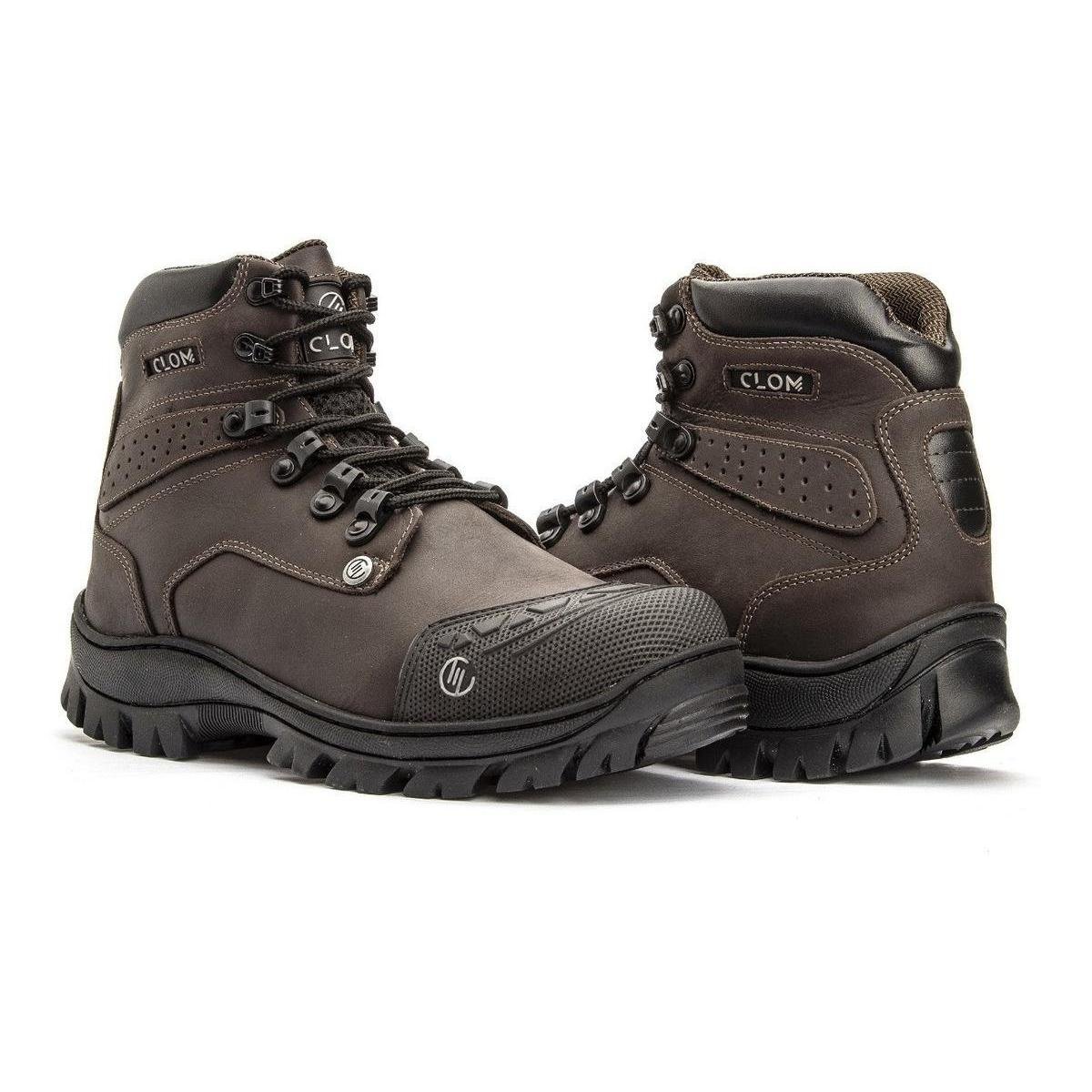 Bota Botina Segurança Epi Bico Pvc Palmilha Gel Extra Couro - Marrom Escuro  | Zattini