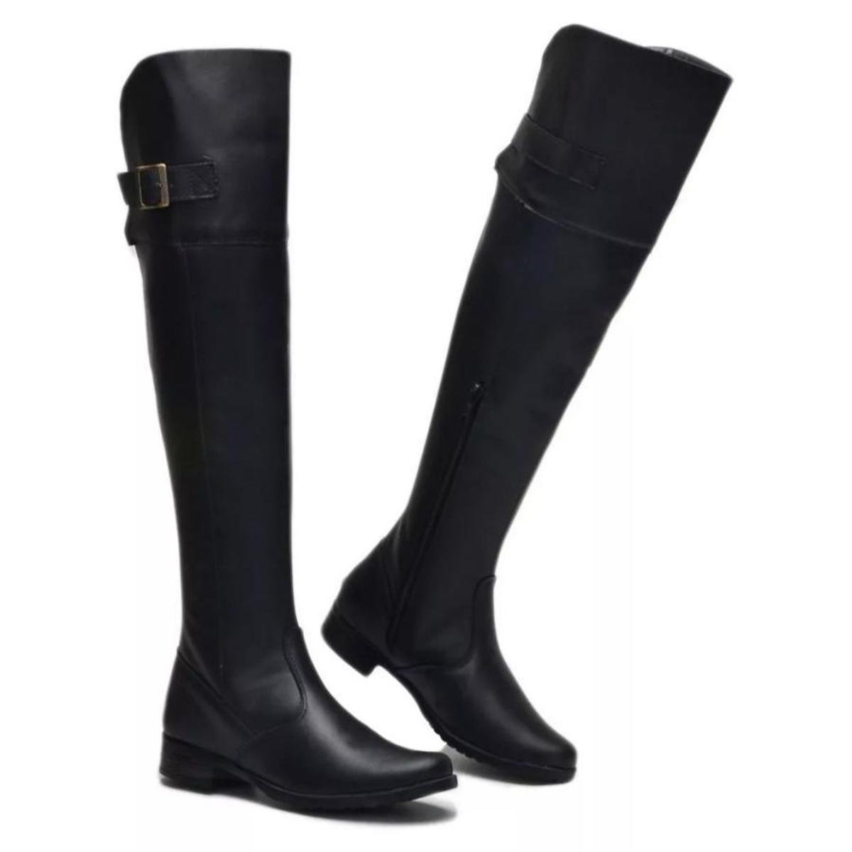 Bota Botinha Rasteira Feminina Over Acima do Joelho - Preto é ruim? Bota Botinha Rasteira Feminina Over Acima do Joelho - Preto é boa?