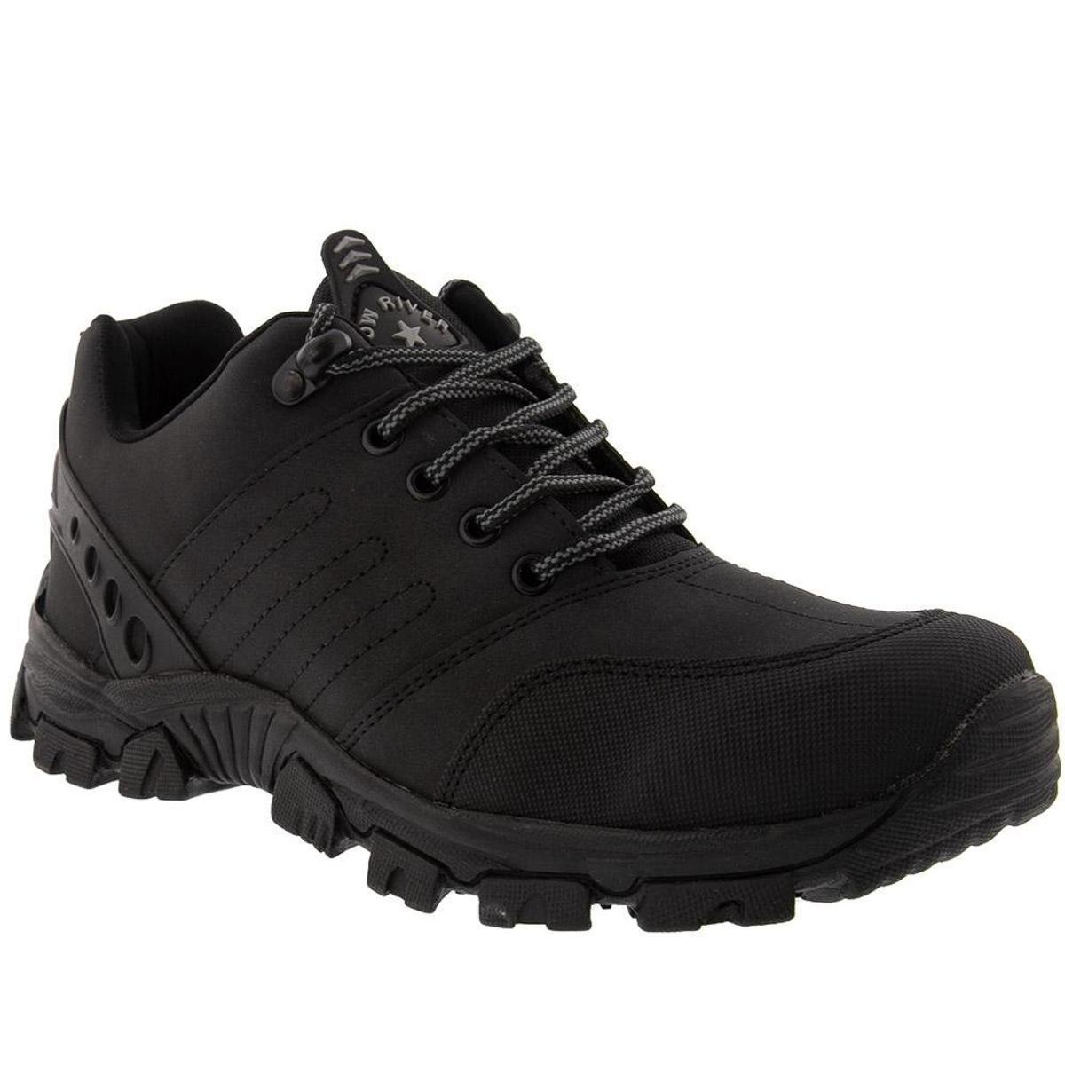 Bota Bow River Trekking Recortes Nobuck Marrom - 48 - Preto | Zattini