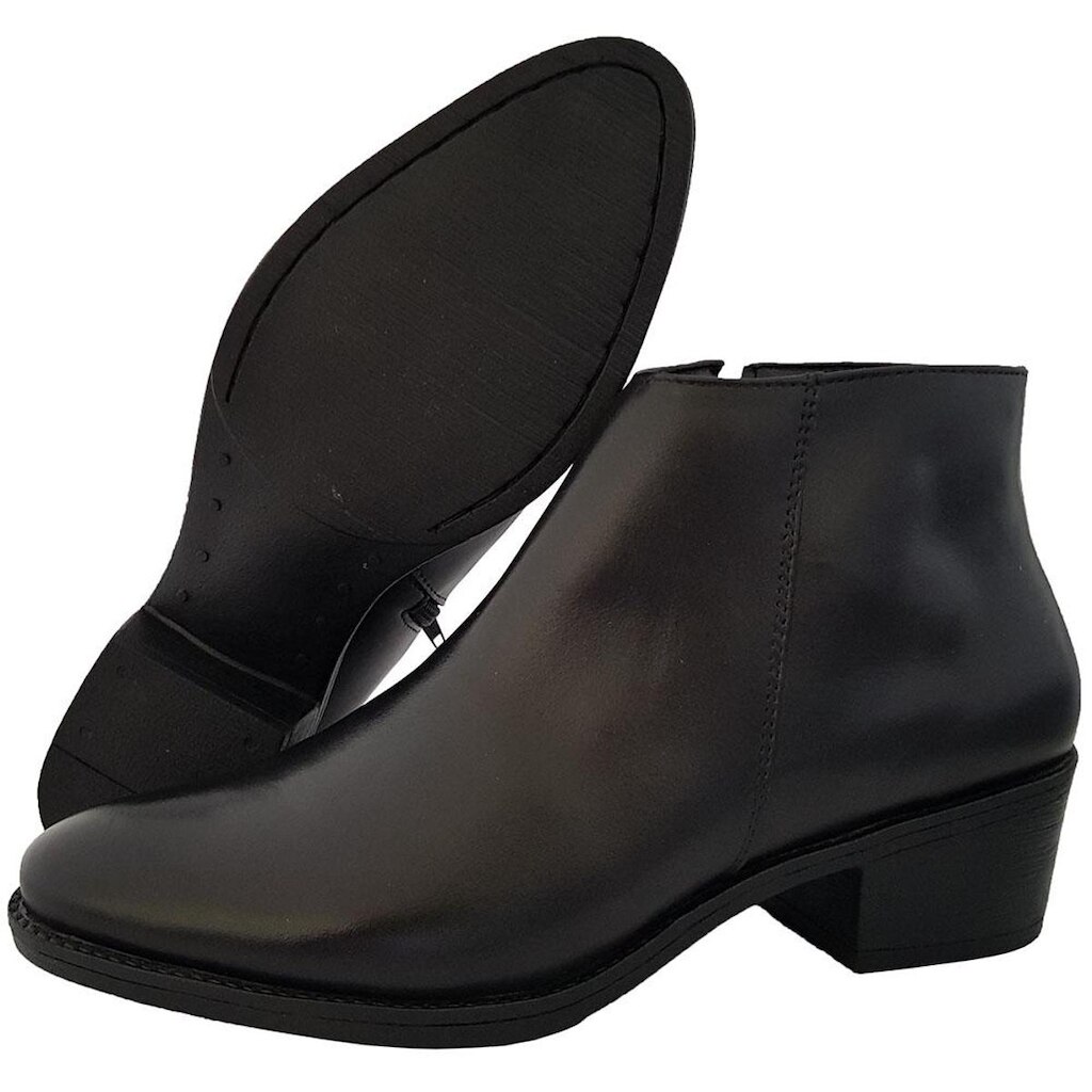 Bota Bredeni Em Couro Com Zíper Feminina