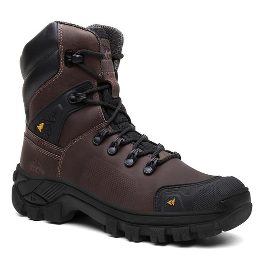 Bota Cano Alto Adventure Masculina Coturno Couro Premium Resistente Confortável