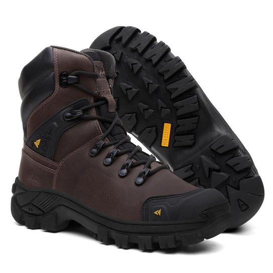 Bota Cano Alto Adventure Masculina Coturno Couro Premium Resistente Confortável