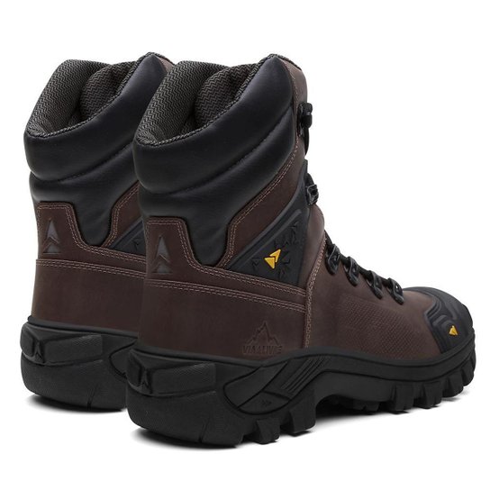 Bota Cano Alto Adventure Masculina Coturno Couro Premium Resistente Confortável