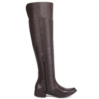 Bota cano alto femenina de couro legitimo cor 206