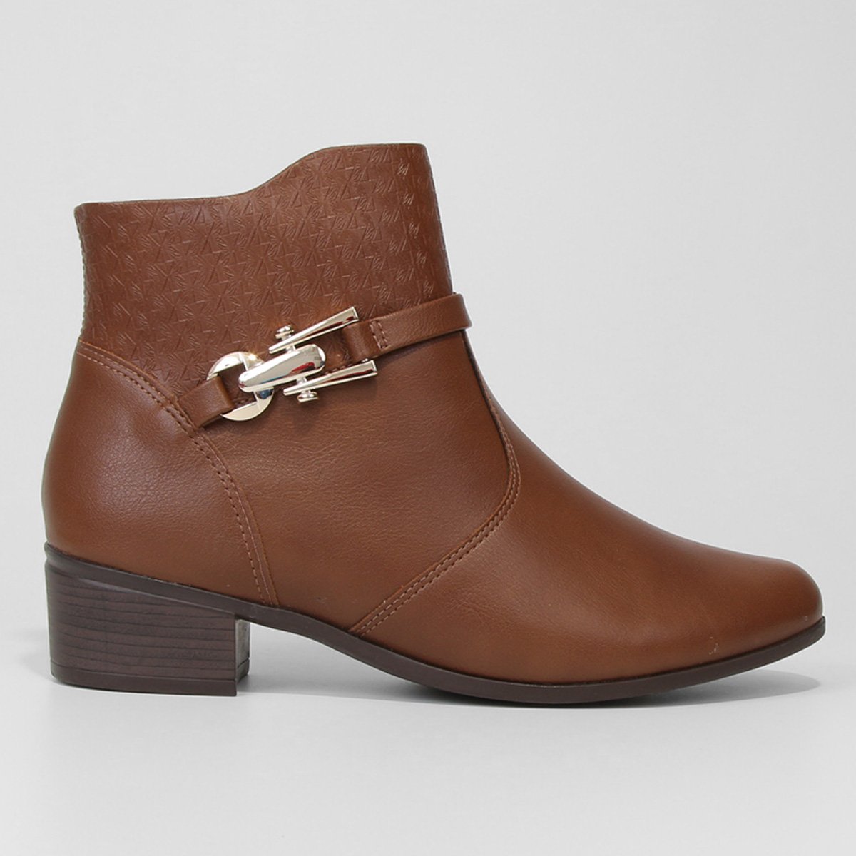 Bota Cano Curto Comfortflex Feminina - Marrom Menor preço em Bota Cano Curto Comfortflex Feminina - Marrom