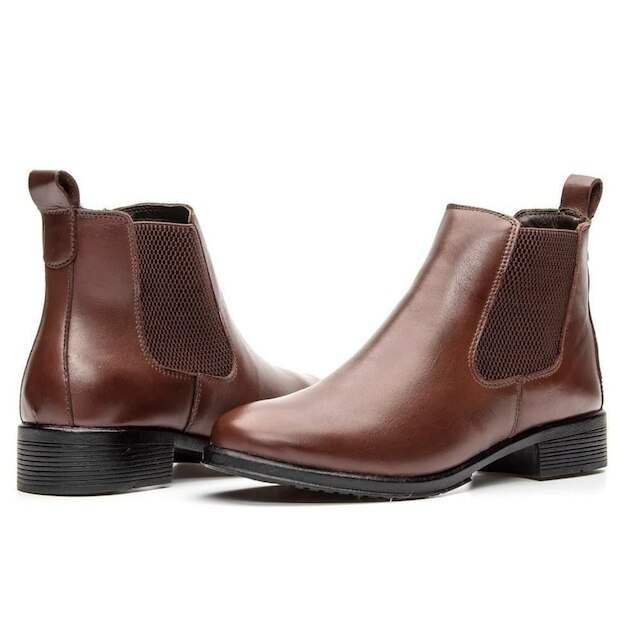 Bota Cano Curto Feminina Chelsea de Couro Peccato NS Farm