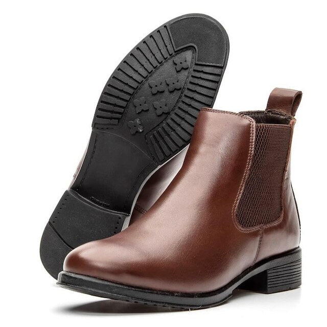 Bota Cano Curto Feminina Chelsea de Couro Peccato NS Farm