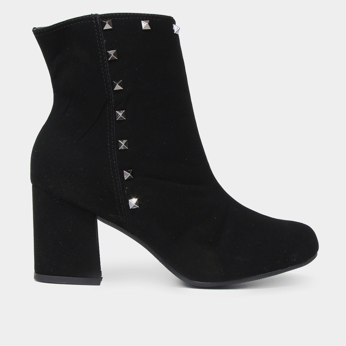 Bota Cano Curto Griffe Nobuck Feminina - Preto Menor preço em Bota Cano Curto Griffe Nobuck Feminina - Preto