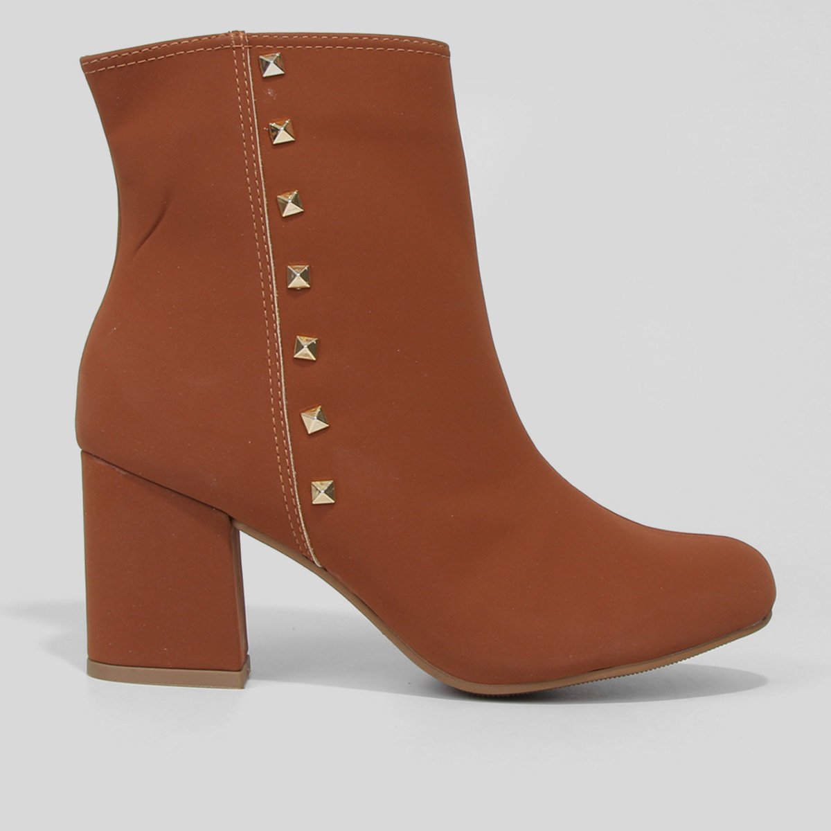 Bota Cano Curto Griffe Nobuck Feminina - Caramelo Menor preço em Bota Cano Curto Griffe Nobuck Feminina - Caramelo