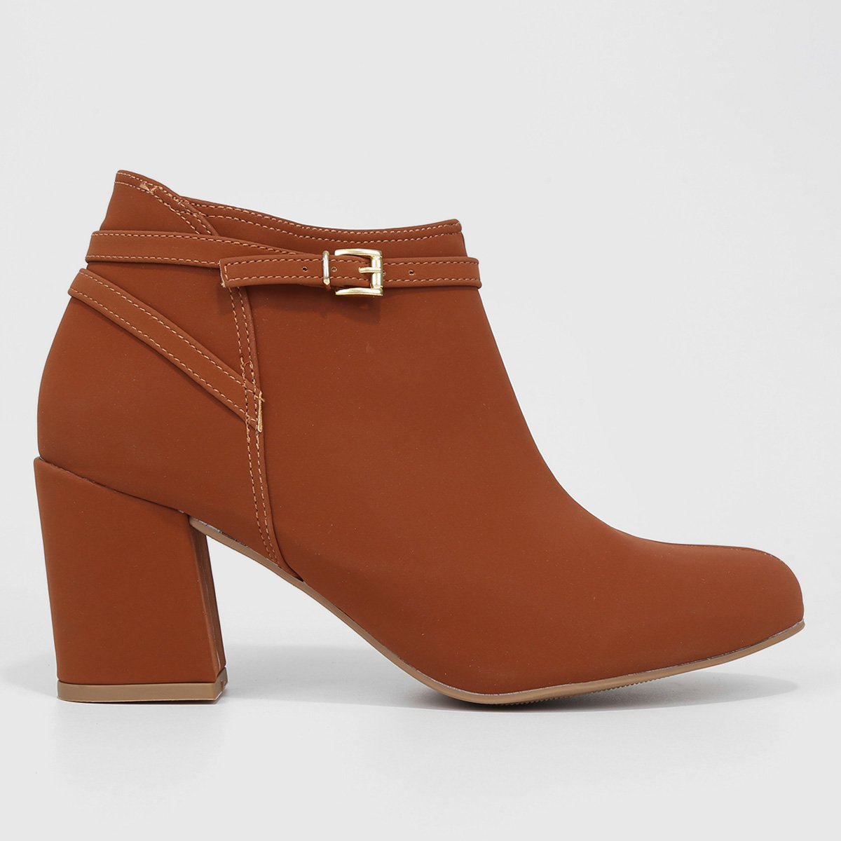 Bota Cano Curto Griffe Salto Bloco Feminina Menor preço em Bota Cano Curto Griffe Salto Bloco Feminina