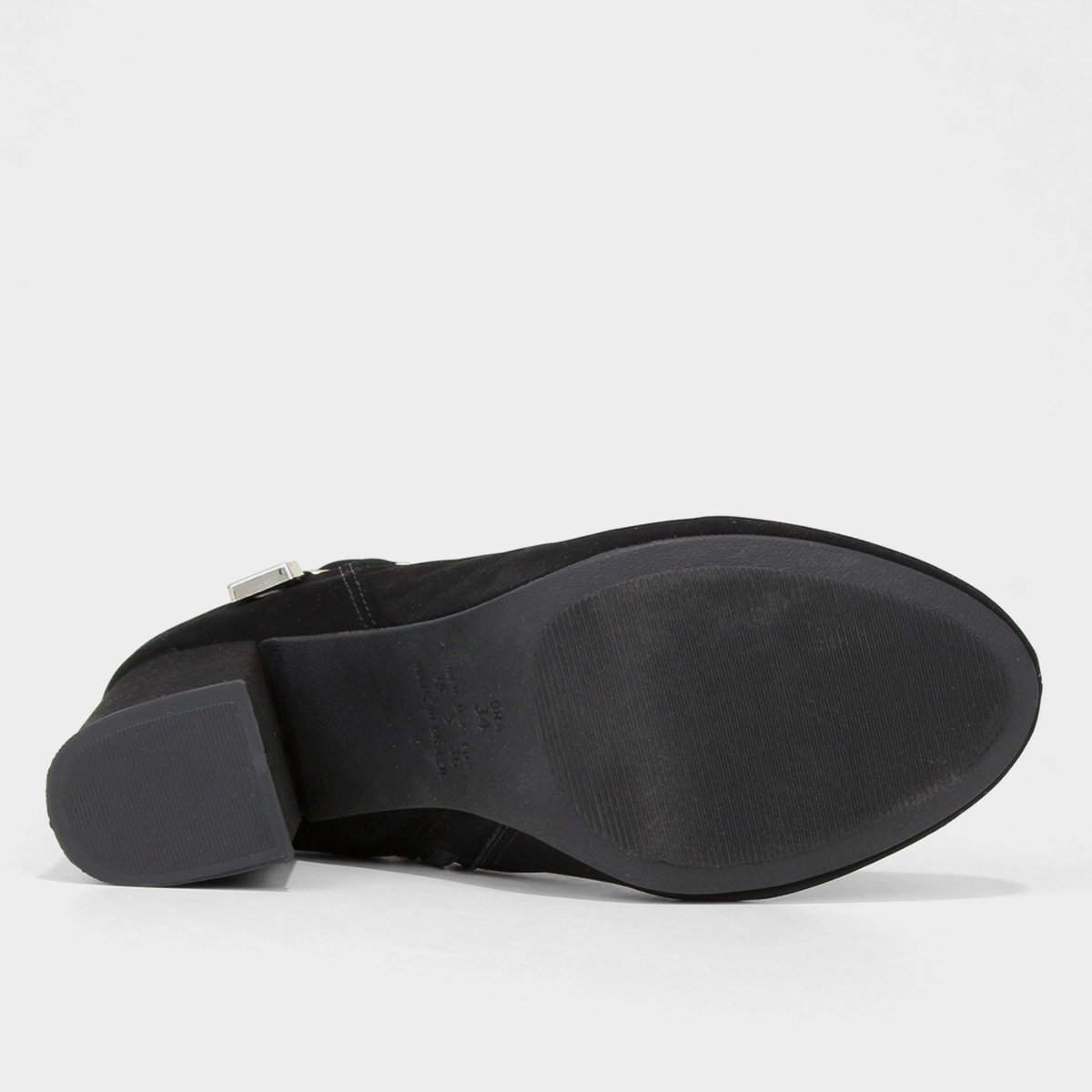 bota cano curto griffe salto grosso feminina