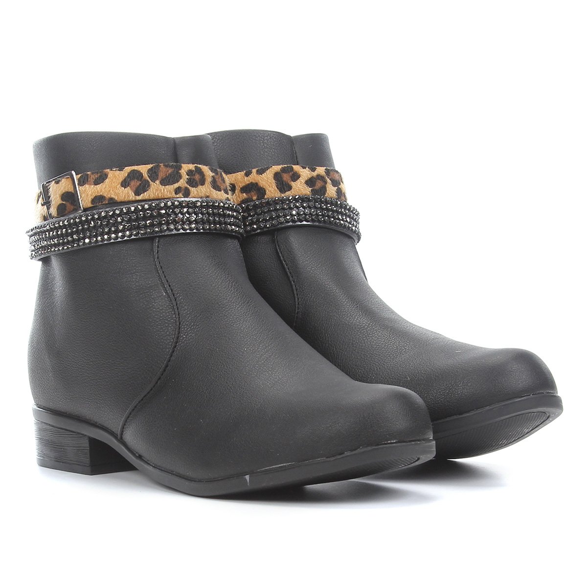 Bota Cano Curto Look Fashion Detalhe Onça Feminina - Preto é ruim? Bota Cano Curto Look Fashion Detalhe Onça Feminina - Preto é boa?