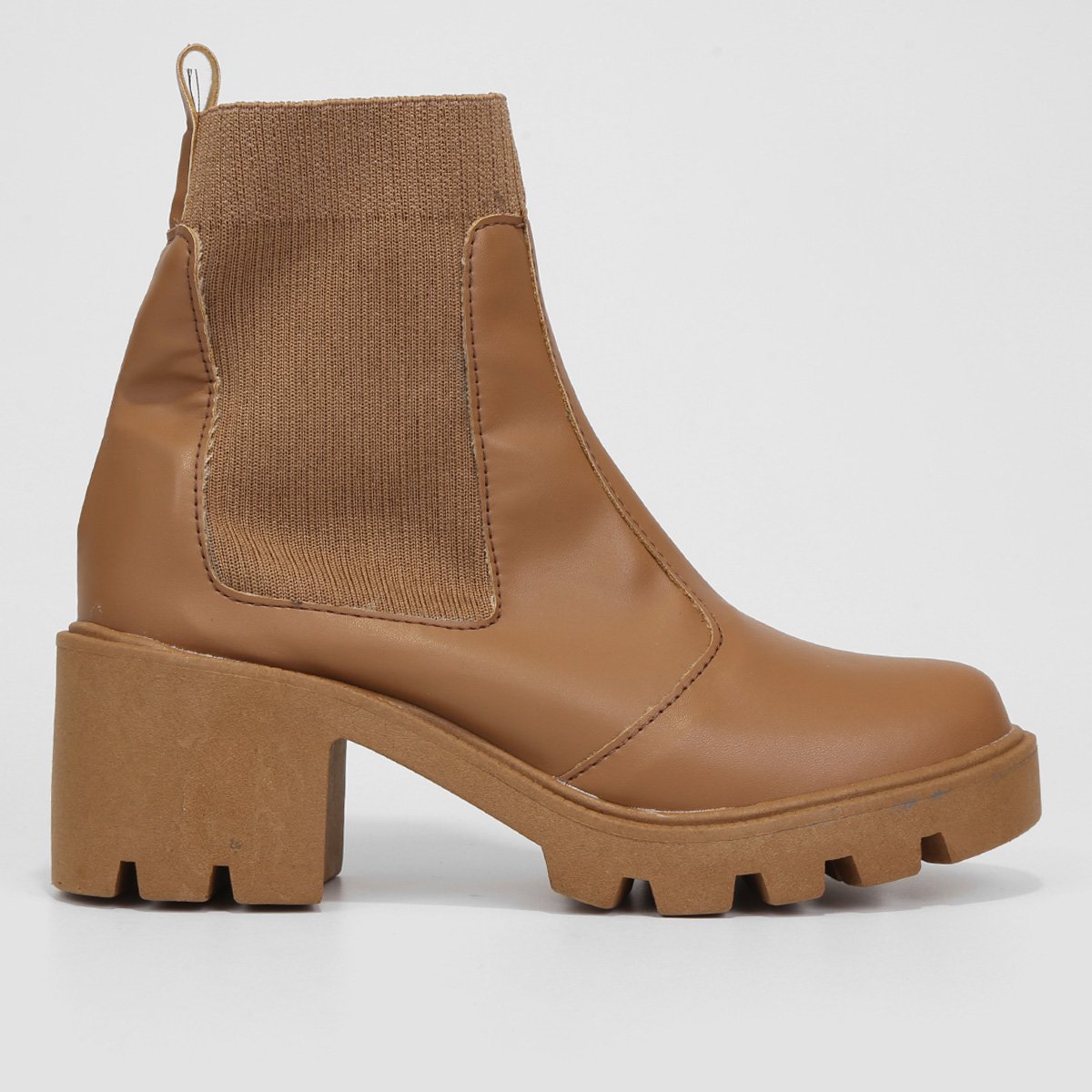 Bota Feminina Look Com Bota Marrom Cano Curto Bota Marrom Couro