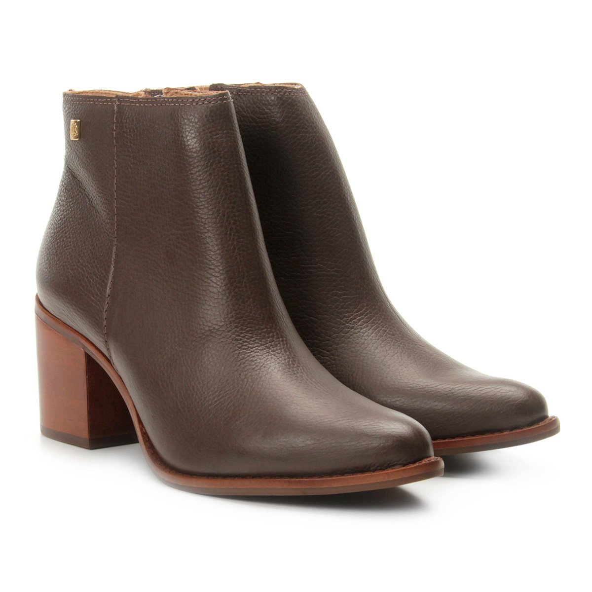 Bota Cano Curto Loucos & Santos Bico Fino Feminina - Marrom Menor preço em Bota Cano Curto Loucos & Santos Bico Fino Feminina - Marrom