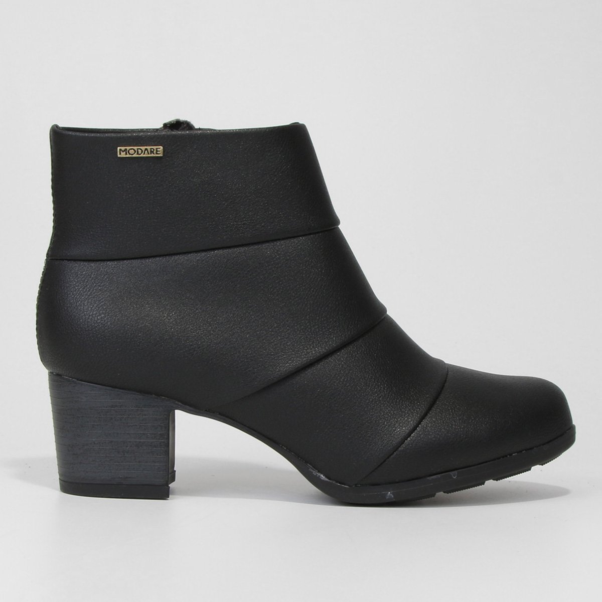 Bota Cano Curto Modare Salto Bloco Feminina - Preto Menor preço em Bota Cano Curto Modare Salto Bloco Feminina - Preto