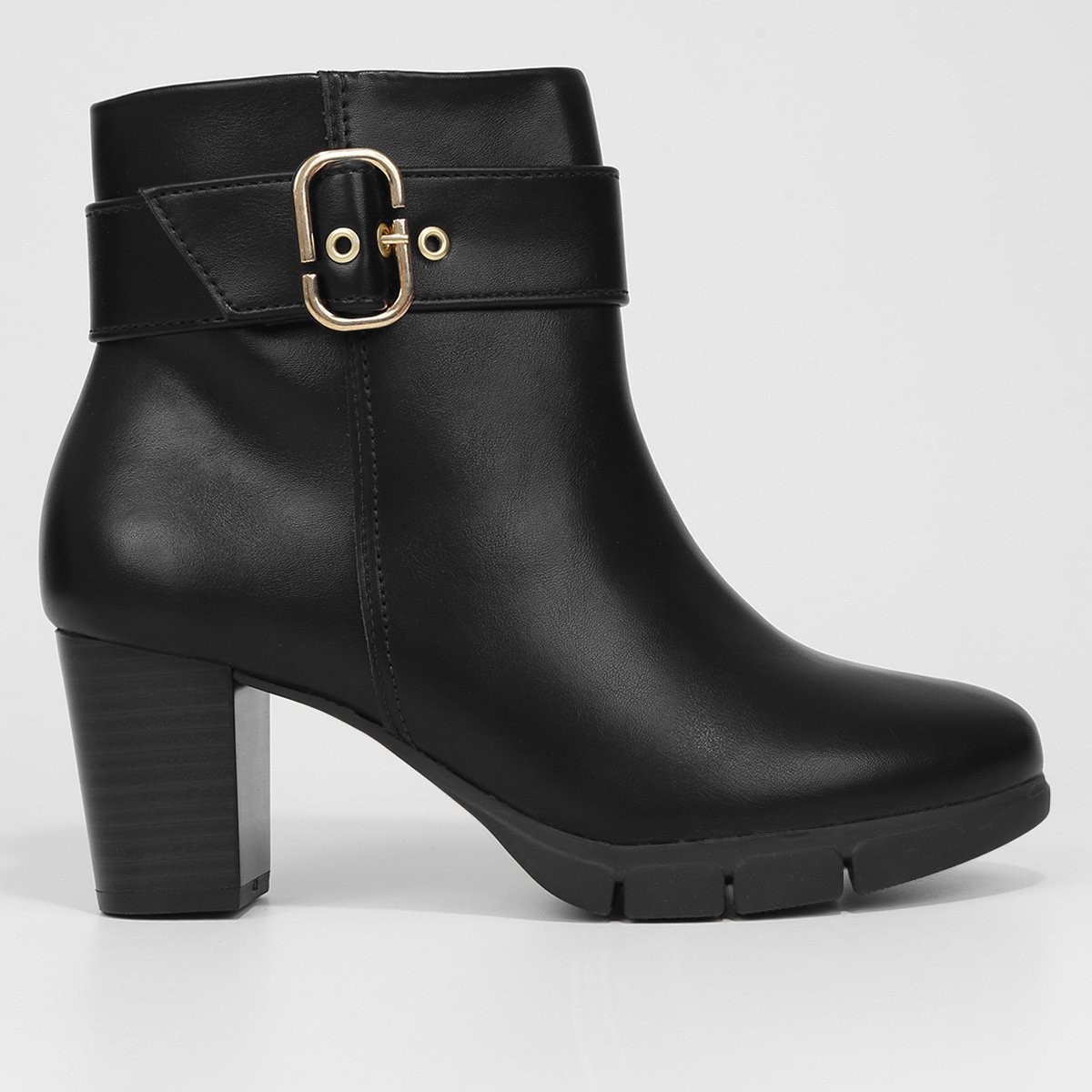 Bota Cano Curto Modare Salto Bloco Fivela Feminina Menor preço em Bota Cano Curto Modare Salto Bloco Fivela Feminina