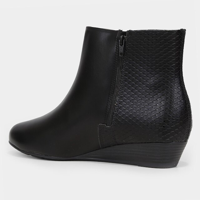 Bota Cano Curto Modare Textura Snaker Salto Baixo Feminina