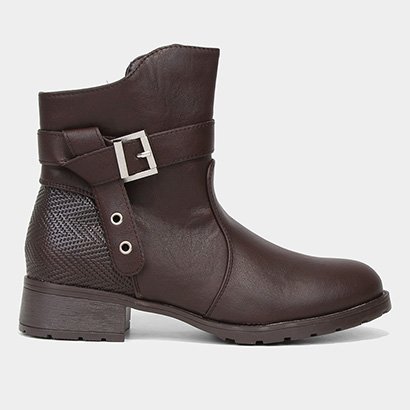 Bota Cano Curto Mooncity Fivela Feminina - Feminino